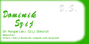 dominik szij business card